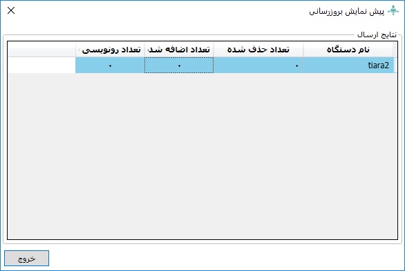 پیش نمایش اطلاعات دستگاه جهت مقایسه با پایگاه داده