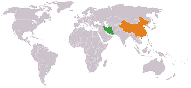 موقعیت مکانی کشور ایران و چین موقعیت مکانی کشور ایران و چین