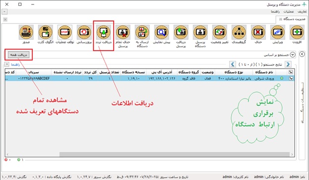 دریافت تردد از دستگاه تیارا